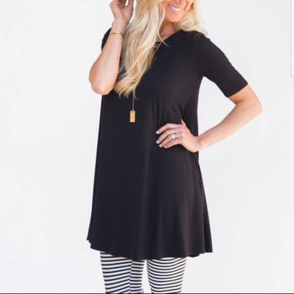 Agnes & Dora Tops - Black Swing Tunic by Agnes & Dora